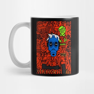 Explore NFT Character - MaleMask DoodleGlyph with Pixel Eyes on TeePublic Mug